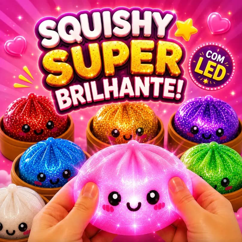 Dumpling Squishy com Luz LED 8,5 cm